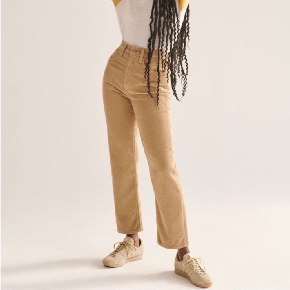 DENIM FORUM- The Joni High Rise Loose 29L Tan Corduroy Winter Aritzia